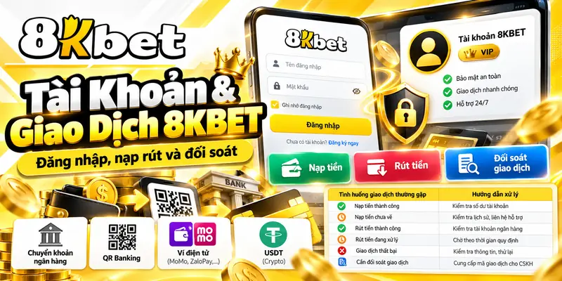Hướng dẫn tài khoản và giao dịch 8KBET